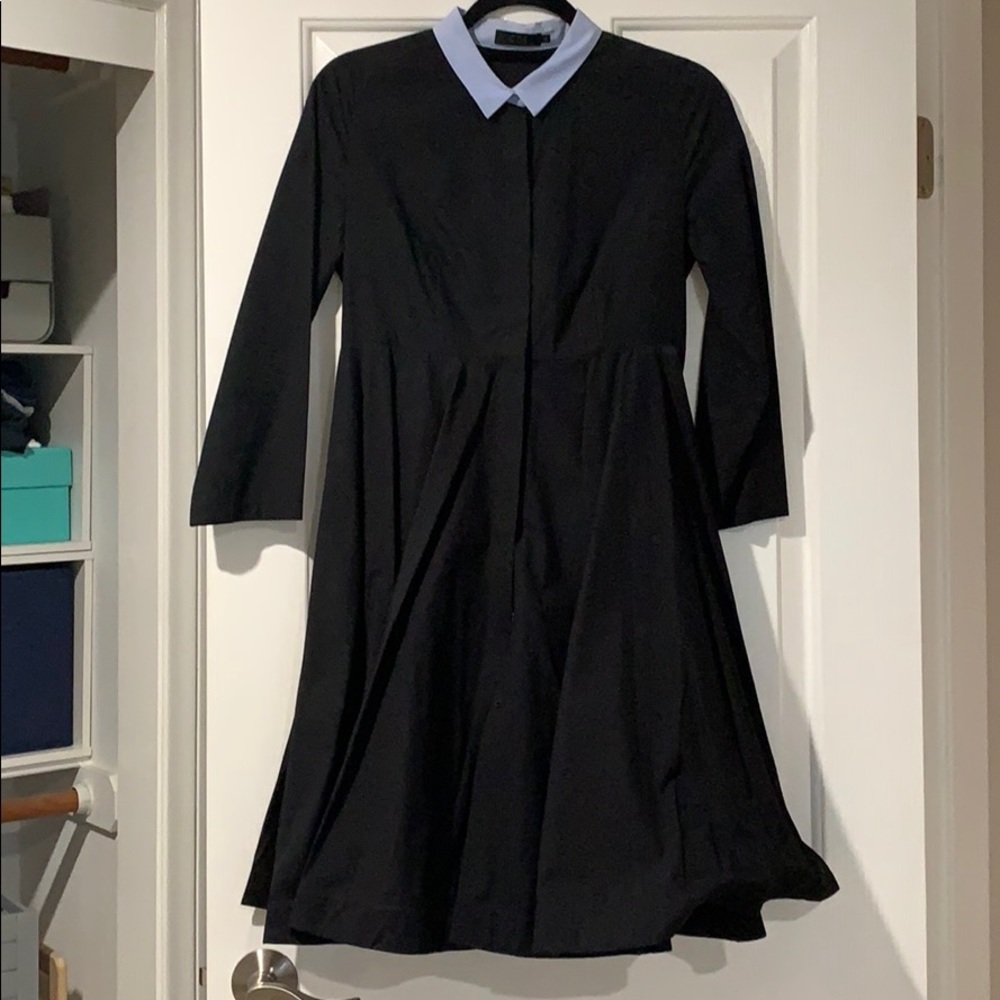 COS blue collar button down dress